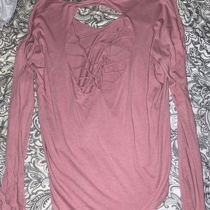 Long sleeve, open back shirt